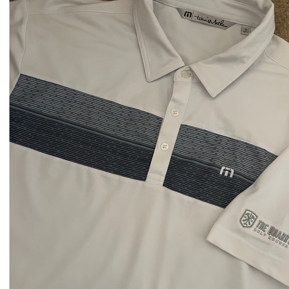 Travis Mathew Shirt White Coastal‎ Quarry Golf Course Performance Polo Mens XL